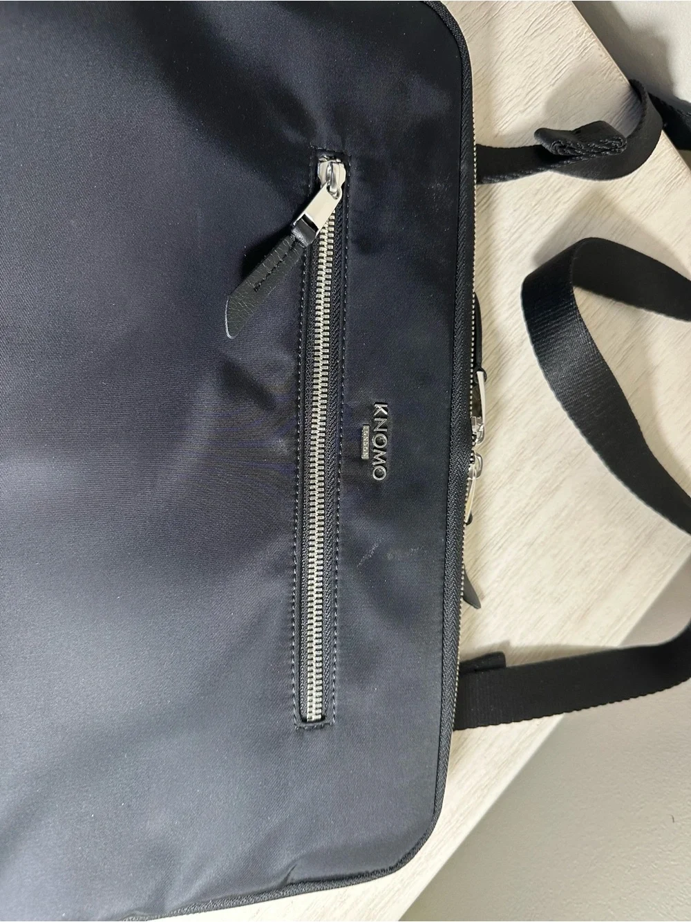 Knomo Slim Black Laptop and Document Bag